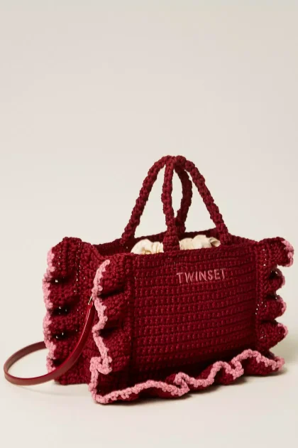 Borsa a tracolla crochet con balze