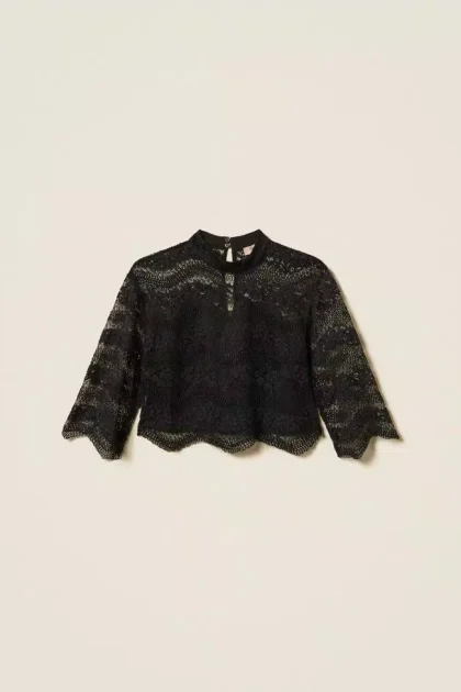 Blusa in pizzo macramè