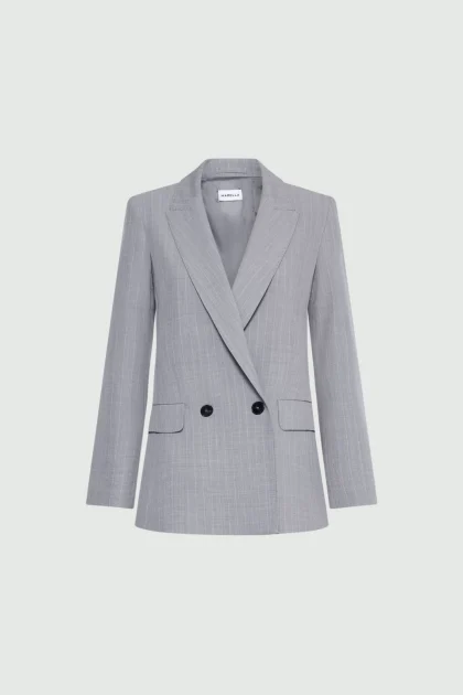 Blazer in tela stretch effetto malfilé