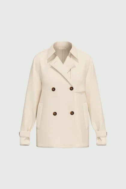 Trench doppiopetto in gabardina antigoccia