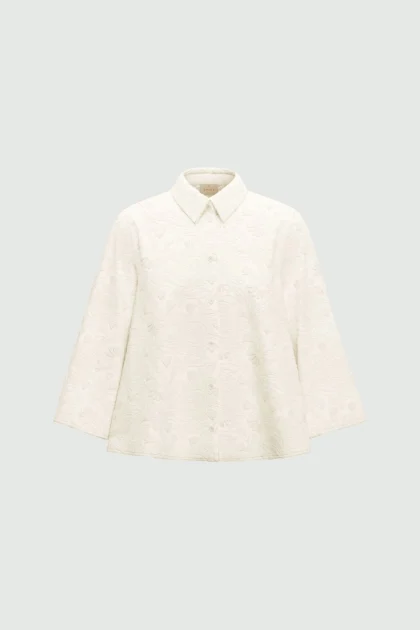 Camicia in popeline ricamato