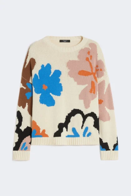 Girocollo in cotone fantasia