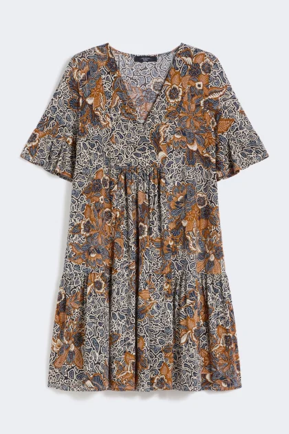 Abito in jersey di cotone stampato