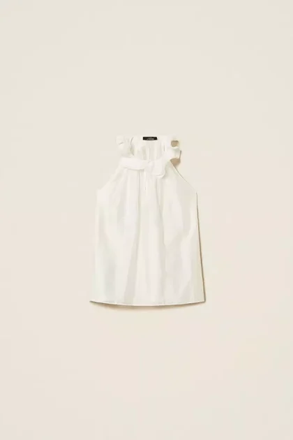 Top in voile con volant