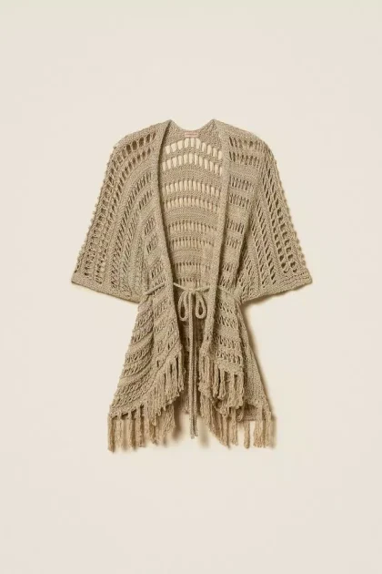 Poncho in maglia crochet