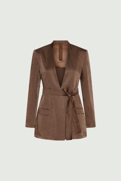 Giacca in twill con cintura