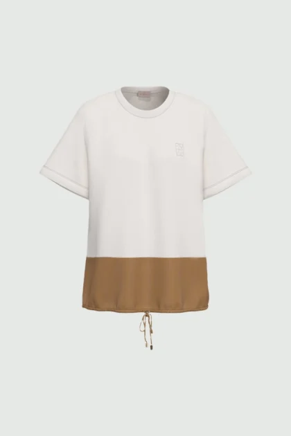 Blusa in jersey e taffetà