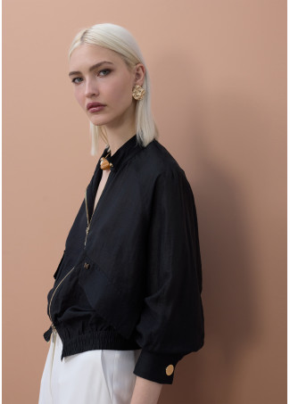 Giacca Bomber Manica Raglan con Tasche